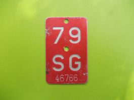 Velonummer / Fahrradnummer SG 79