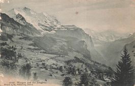 Wengen (BE) – Blick auf das Dorf und die Jungfrau
