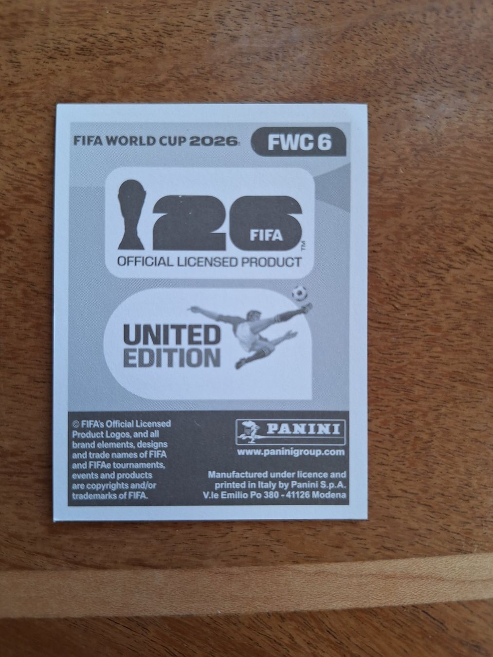 Panini Carte collezionabili: Panini FWC 6 – Nuovo (secondo la descrizione) da Romanens venduto da Crocette 1