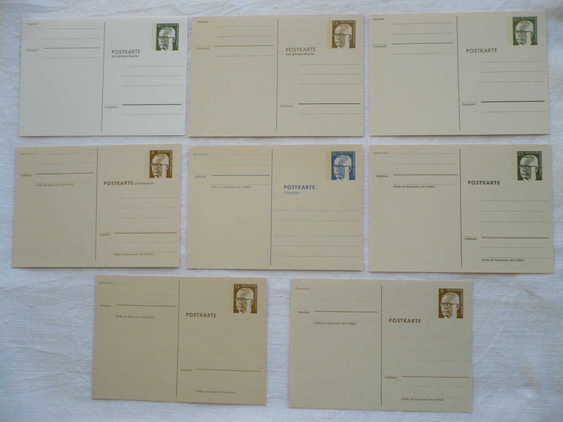Tous les timbres: D Berlin 1971 - 73 8 div. Postkarten "Heinemann" ungebr. – D'occasion à Zürich par saltandpepper008