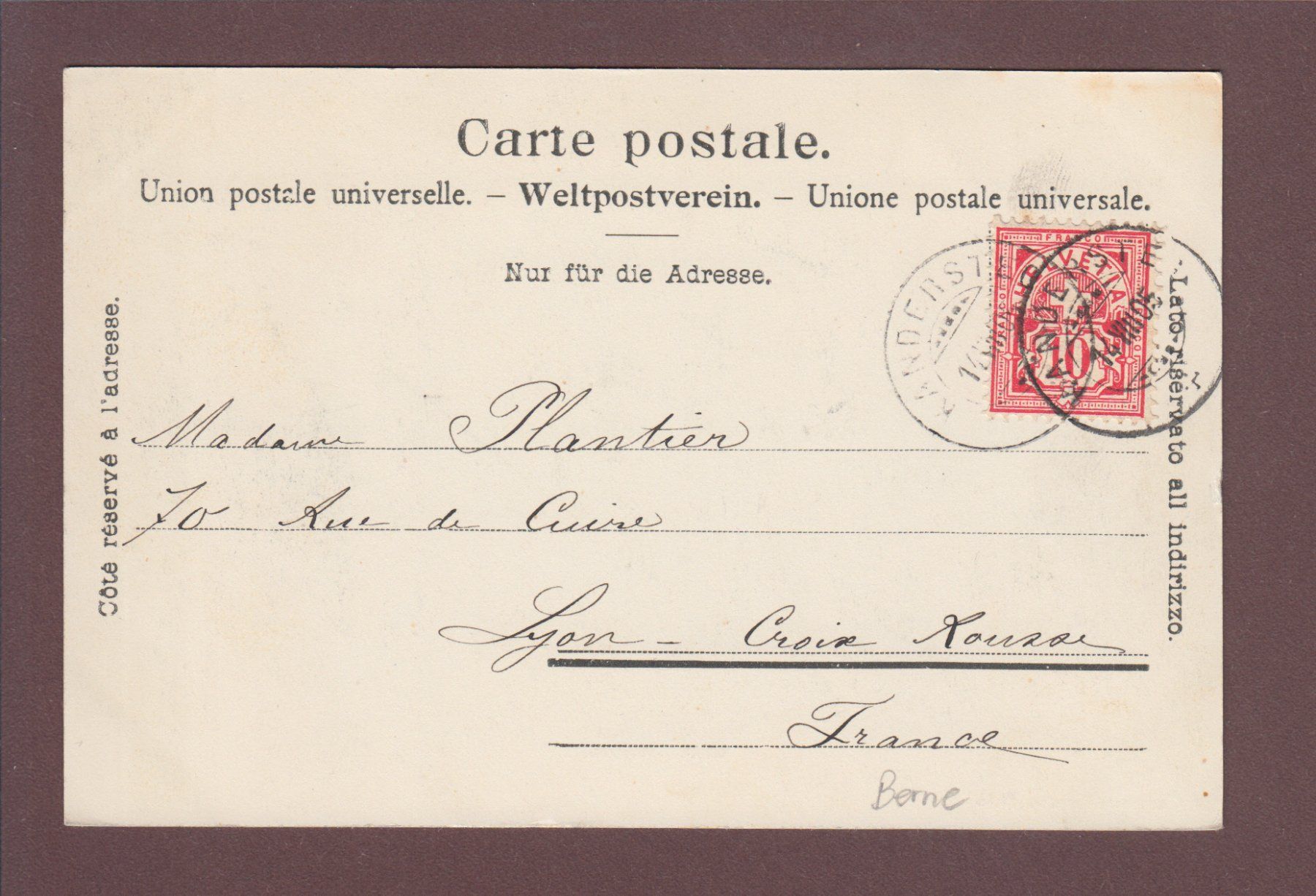 Ansichtskarten: OESCHINENSEE - 1905 – Gebraucht aus Pully von nicecards 1