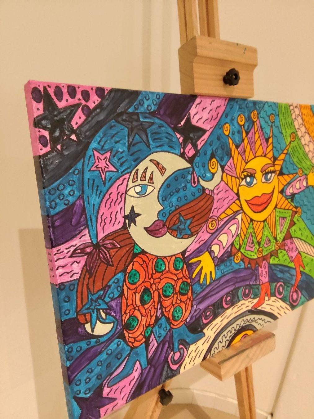 Dipinti: Original "Sun & Moon" painting. 40 cm x 60cm – Nuovo (secondo la descrizione) da Bellikon venduto da MellonCollieMitTwint 4