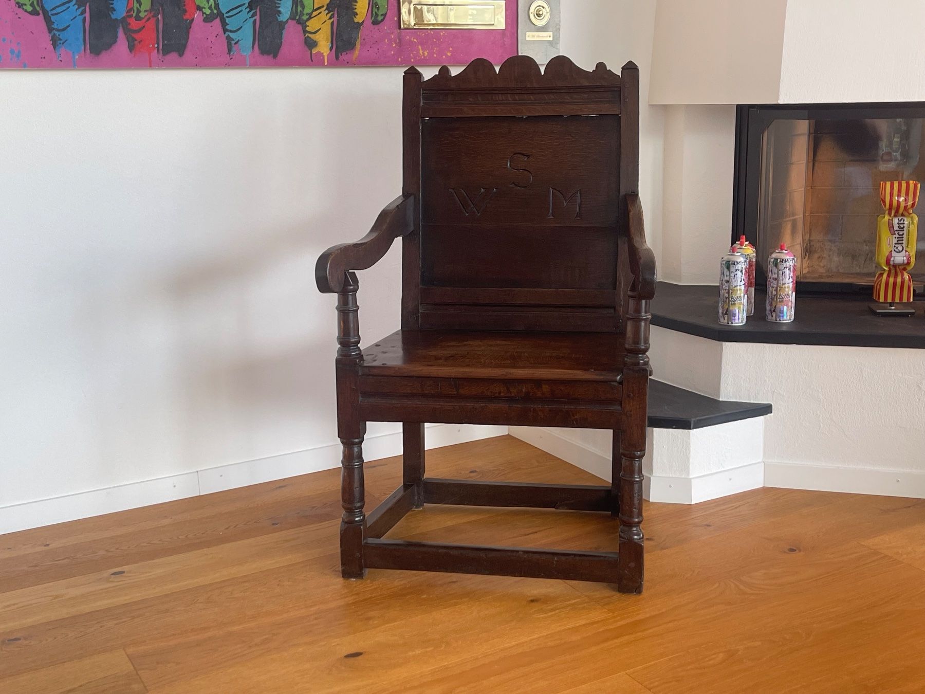 Sedie: Wainscot Chair England Eiche Antik um 1640 – Usato da Wollerau venduto da ruge2