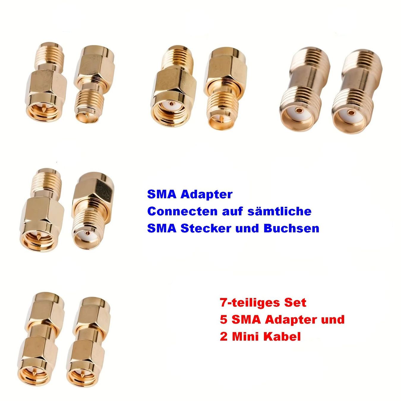 Funktechnik: SMA Adaptersatz mit zwei Kabel, SMA Adapter Stecker Buchse – Neu und originalverpackt aus Zürich von buyfinest 6