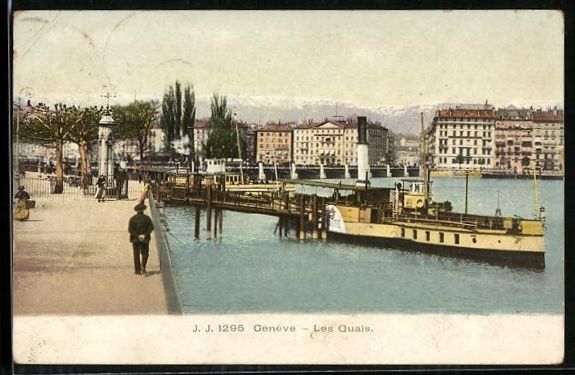 Ansichtskarten: AK Genève, Les Quais, 1907 – Gebraucht aus Berlin von bartko-reher