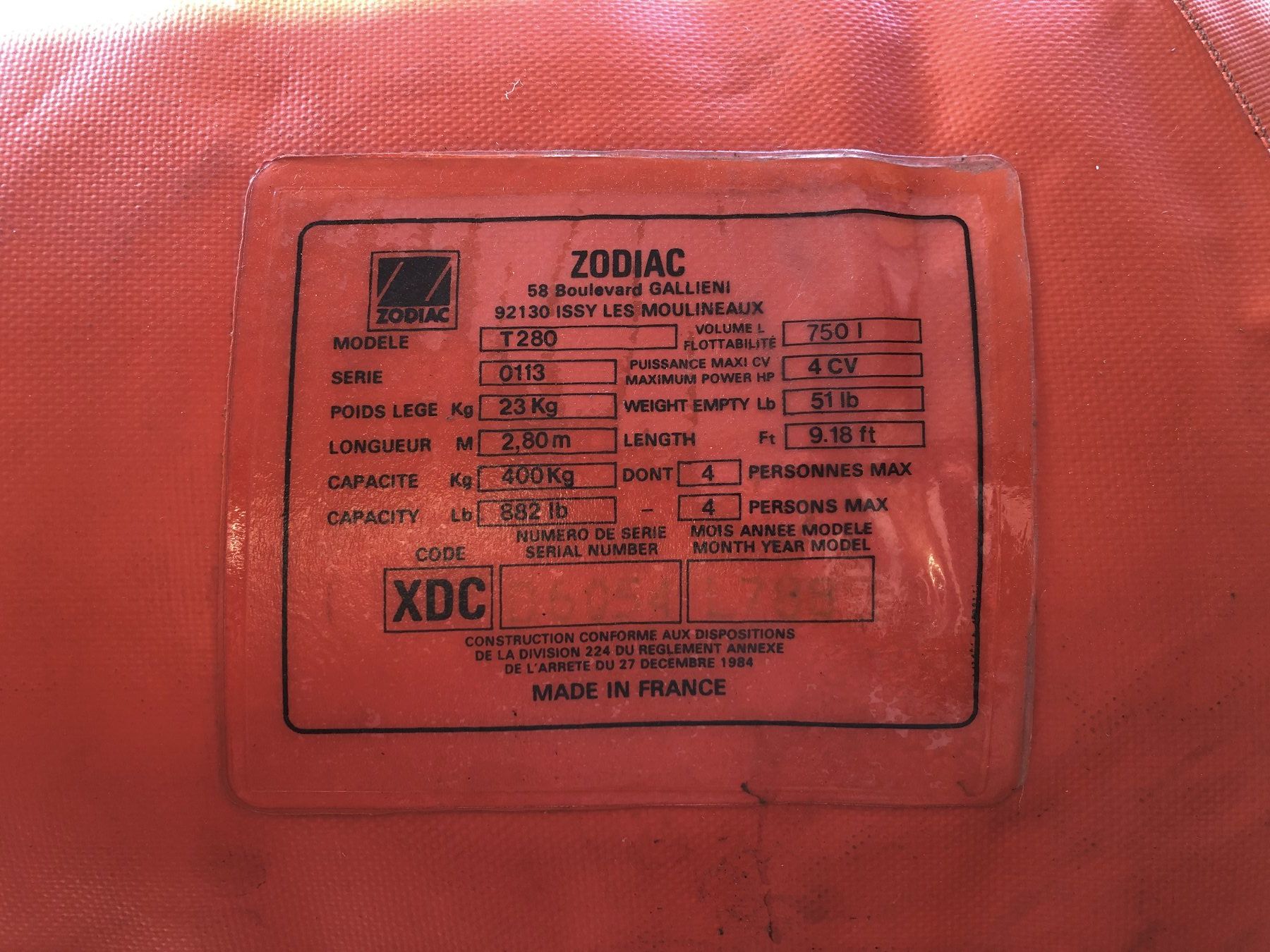 Zodiac Bateaux: Schlauchboot Zodiac T280 – Défectueux à Aarau par Atlantis7 2