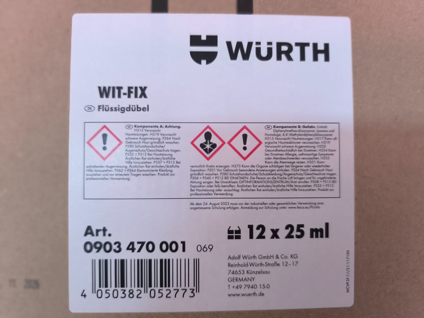 Tecnologia medica: WÜRTH WIT-FIX Flüssigdübel 25ml – Nuovo e nell'imballaggio originale da Holderbank AG venduto da Sasagem 1