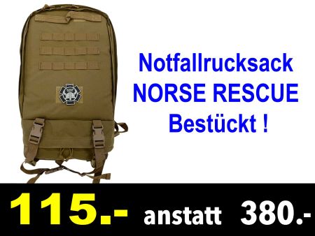 🔴 Notfallrucksack NORSE RESCUE Bestückt /220X