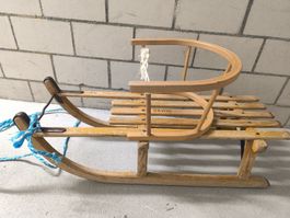 Davoser Holzschlitten / Schlitten, mit Baby Aufsatz
