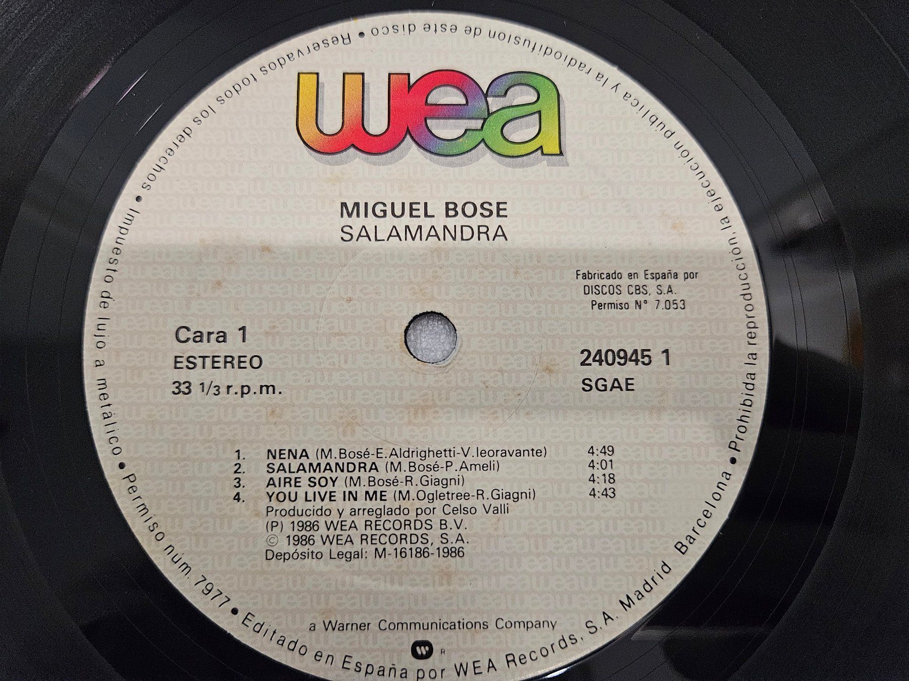 Schallplatten: Miguel Bosé – Salamandra – Gebraucht aus Uster von Vinyl-Leidenschaft 6