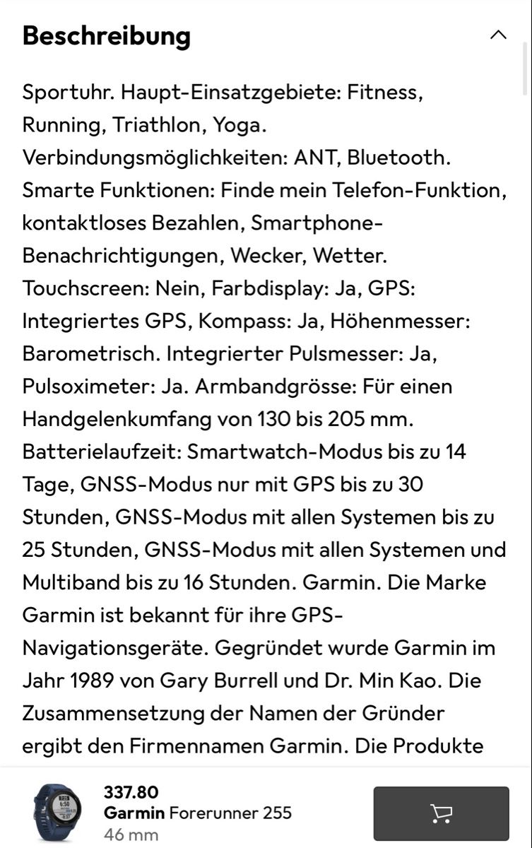 Garmin Smartwatch: Garmin Forerunner 255 - Top Zustand! – Usato da Niederbipp venduto da Wilma_ruhe 2