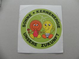 Abziehbild Kleber ca. Jahr 1980 Sonne & Kernenergie Zukunft