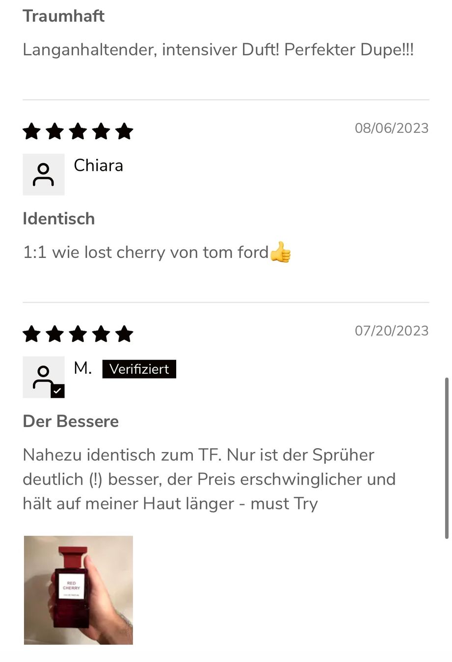 Profumi & Eau de Toilette: MILESTONE RED CHERRY EDP 100ML.. (Tom Ford Lost Cherry Dupe) – Nuovo e nell'imballaggio originale da Zürich venduto da deruja 8