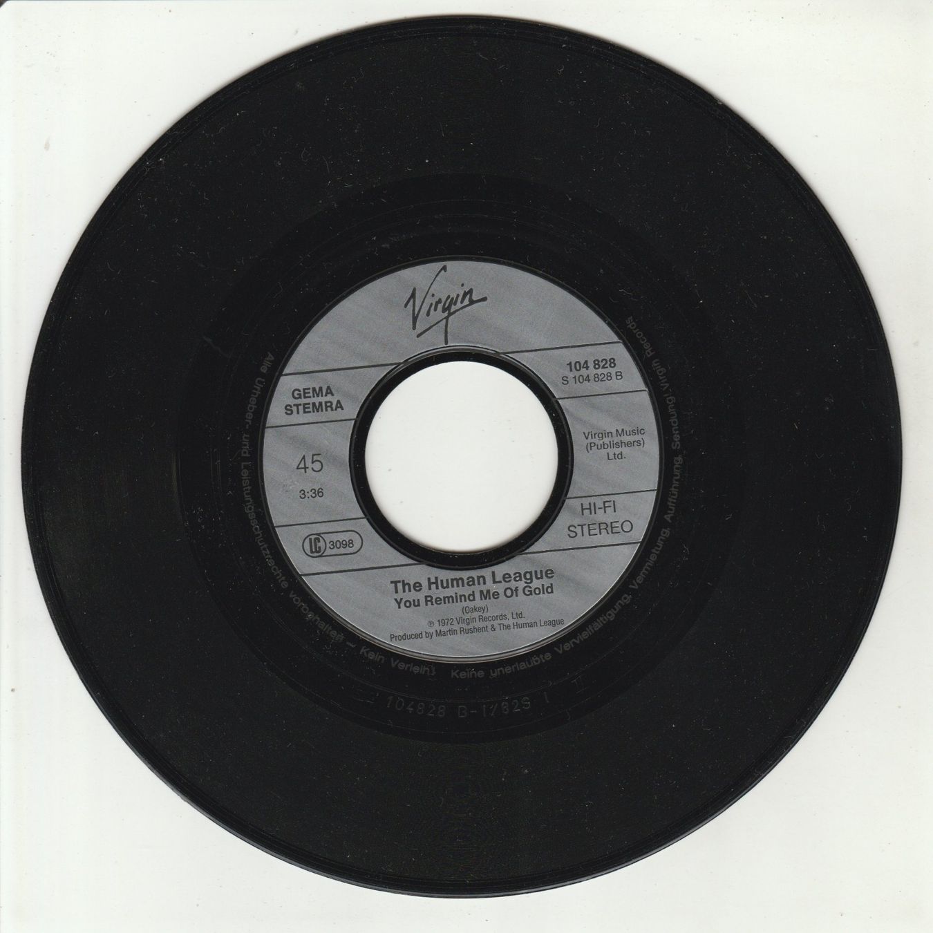 Schallplatten: The Human League - Mirror Man 7" Vinyl 1982 – Gebraucht aus Tübach von JamesStone 3