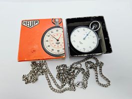 Heuer Stoppuhr Taschenuhr Vintage mit Box