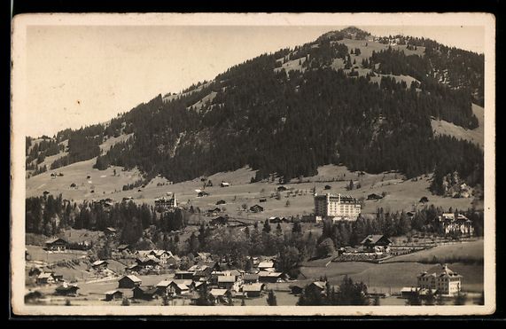 Cartoline postali: Gstaad /Berneroberland, Teilansicht mit  – Usato da Berlin venduto da bartko-reher