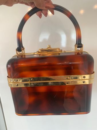 Rare Vintage - Schildpatt- Lucite Box Tasche