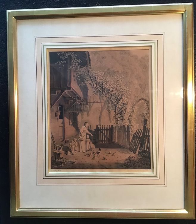 Lithografie Franz Niklaus König 1825 Mutter mit Kindern Kaufen auf
