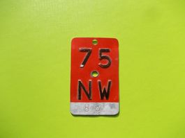 Velonummer / Fahrradnummer NW 75