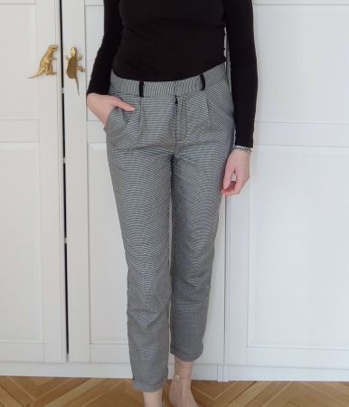 Karierte Stoffhose, chic, Gr. S