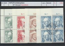 1979 "Porträtmarken VI", Viererblock, ET - Stempel