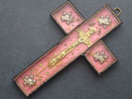 Antikes Reliquie Kreuz / Klosterarbeit