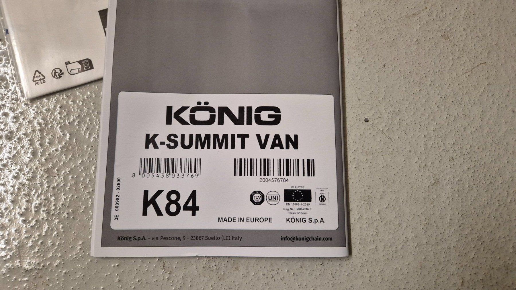König Catene da neve: Chaînes à neige König K-summit Van K84 – Usato da St-Léonard venduto da Betrisey_ 4