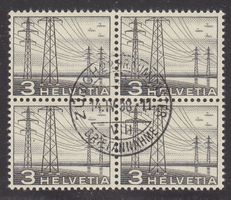 1949 Viererblock Zentrumsstempel Top gestempelt mit Gummi.