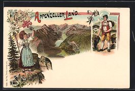 Litho Mann und Frau aus dem Appenzeller 