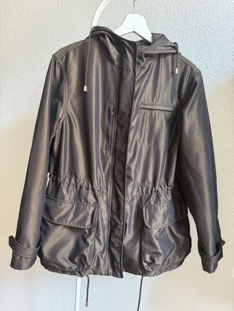 Veste/parka à capuche marron mordoré Zara, t.L