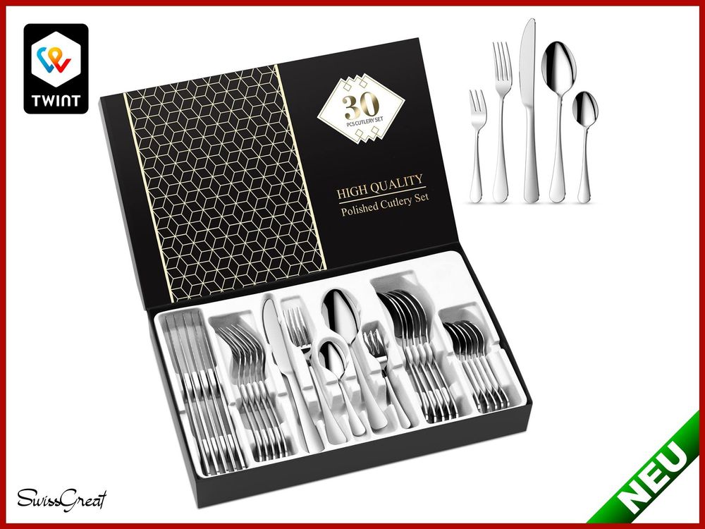 Rio Besteckset 30-teilig Aus Edelstahl 18/10 – Für 6 Personen, Spülmaschinenfest, In Geschenkbox