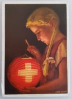 Bundesfeierpostkarte Nr.64 - 1936 - Mädchen mit Lampion