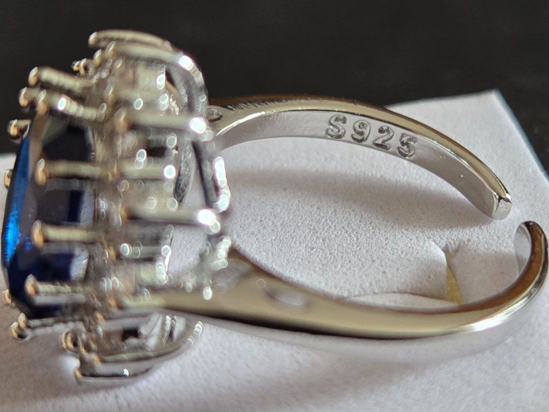Ringe: Bague Argent 925 avec Saphir synth.bleu, taille ajustable 55 – Neu und originalverpackt aus Neuchâtel von golden02 3