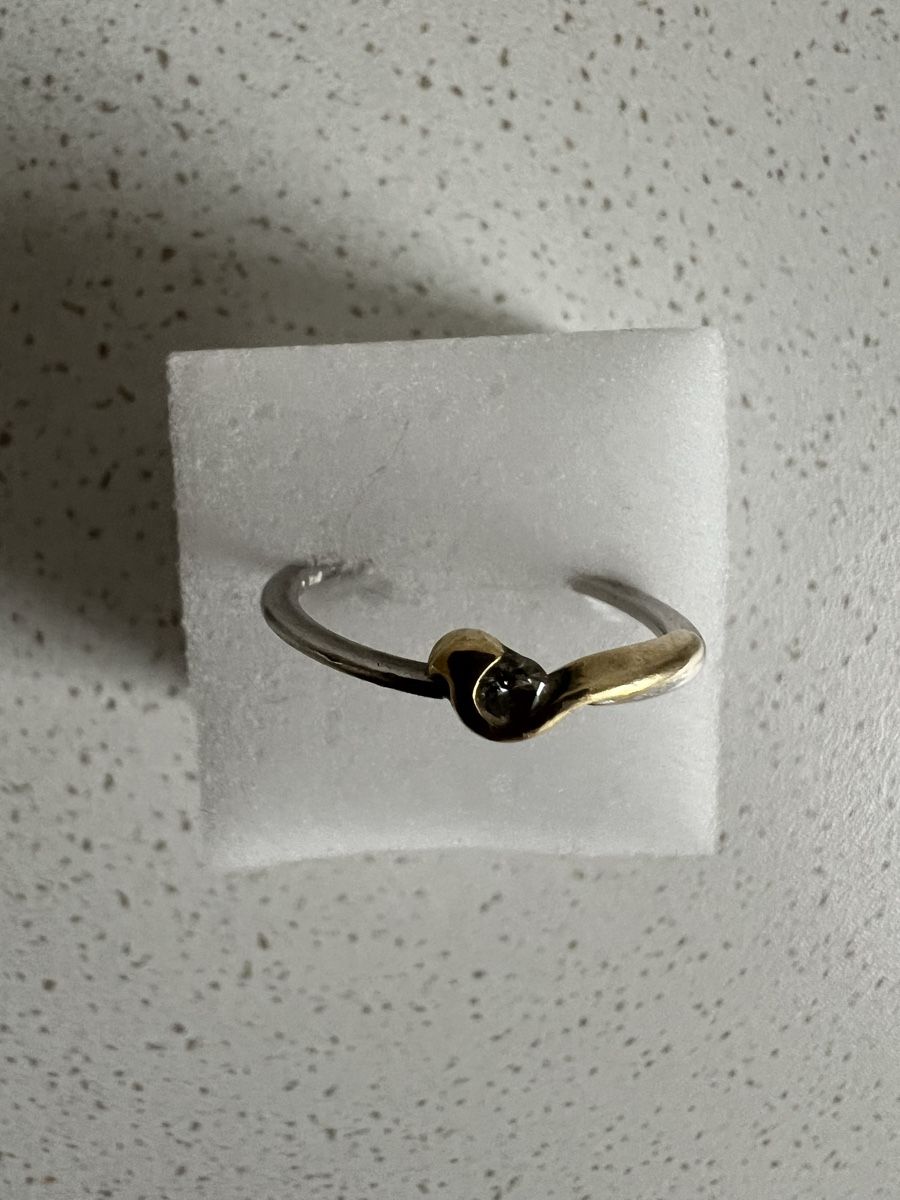 Anelli: Platin Ring mit Gelbgold und Stein – Usato da Abtwil SG venduto da ale2002 3
