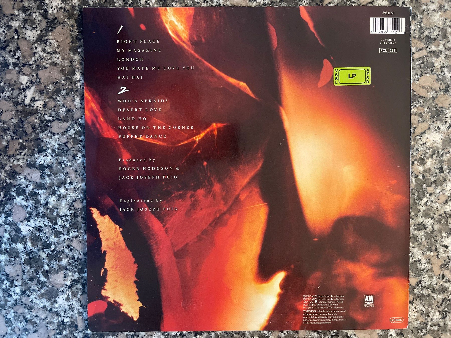 Dischi in vinile: A121/Roger Hodgson - Hai Hai – Usato da Frutigen venduto da Philippe_jsp 1