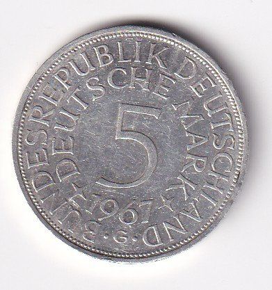 Alle Münzen: Deutschland 5 DM 1967 G – Gebraucht aus Neuchâtel von karlpierrino 1