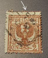 Italien 1901 briefmarke abart dezentriert