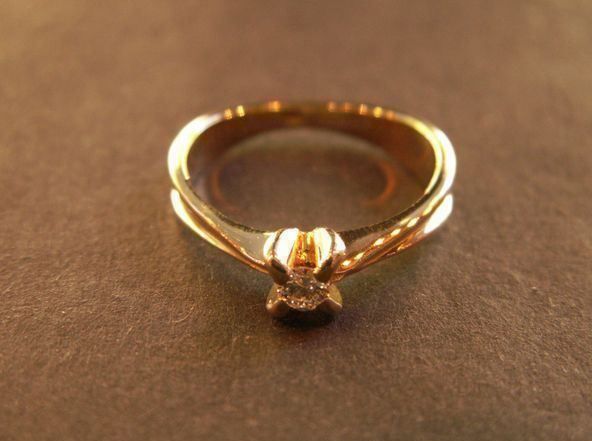 Anelli: Solitär Ring 585 Gold mit Brillant – Usato da Wald ZH venduto da Dasilver 8