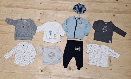 6 Baby Oberteile + Micky Mouse Set Gr. 50/56