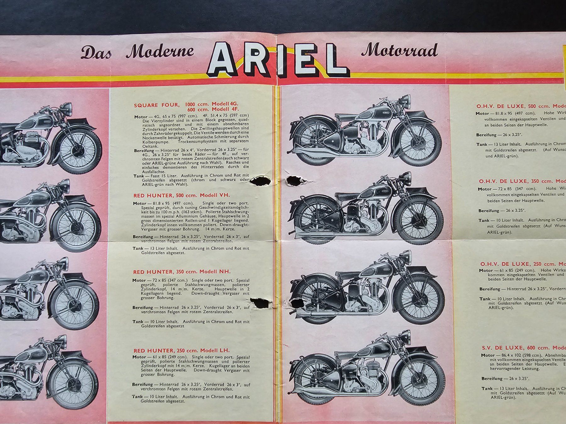 Documenti: Ariel 1937 Prospekt – Usato da Stein AG venduto da Zantico 1