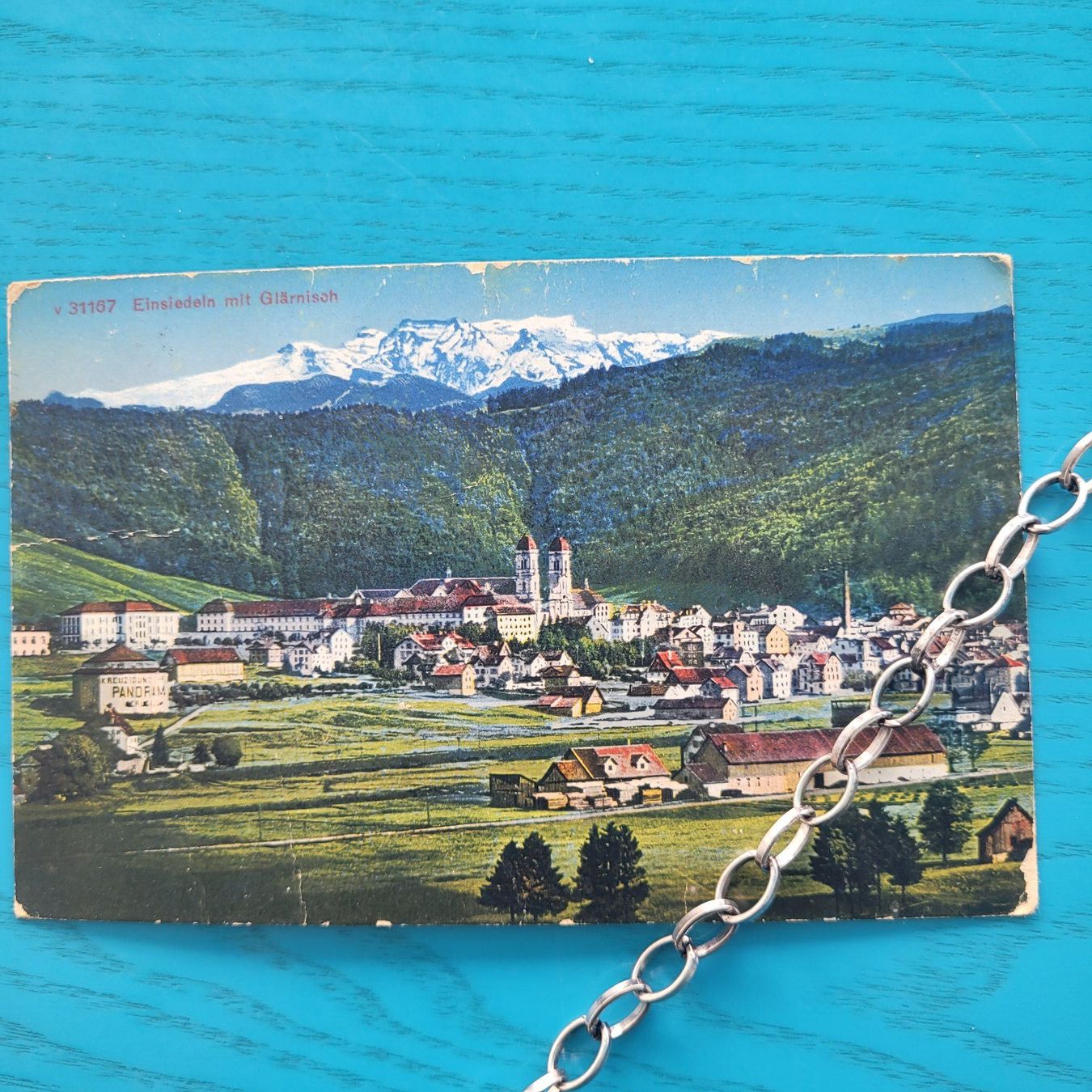 Cartoline postali: Einsiedeln ( SZ)  mit Glärnisch / 1924 – Usato da SCHÜBELBACH venduto da CoKaHa