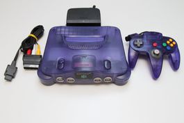 Nintrendo 64 (N64) Konsole in transparent Violett