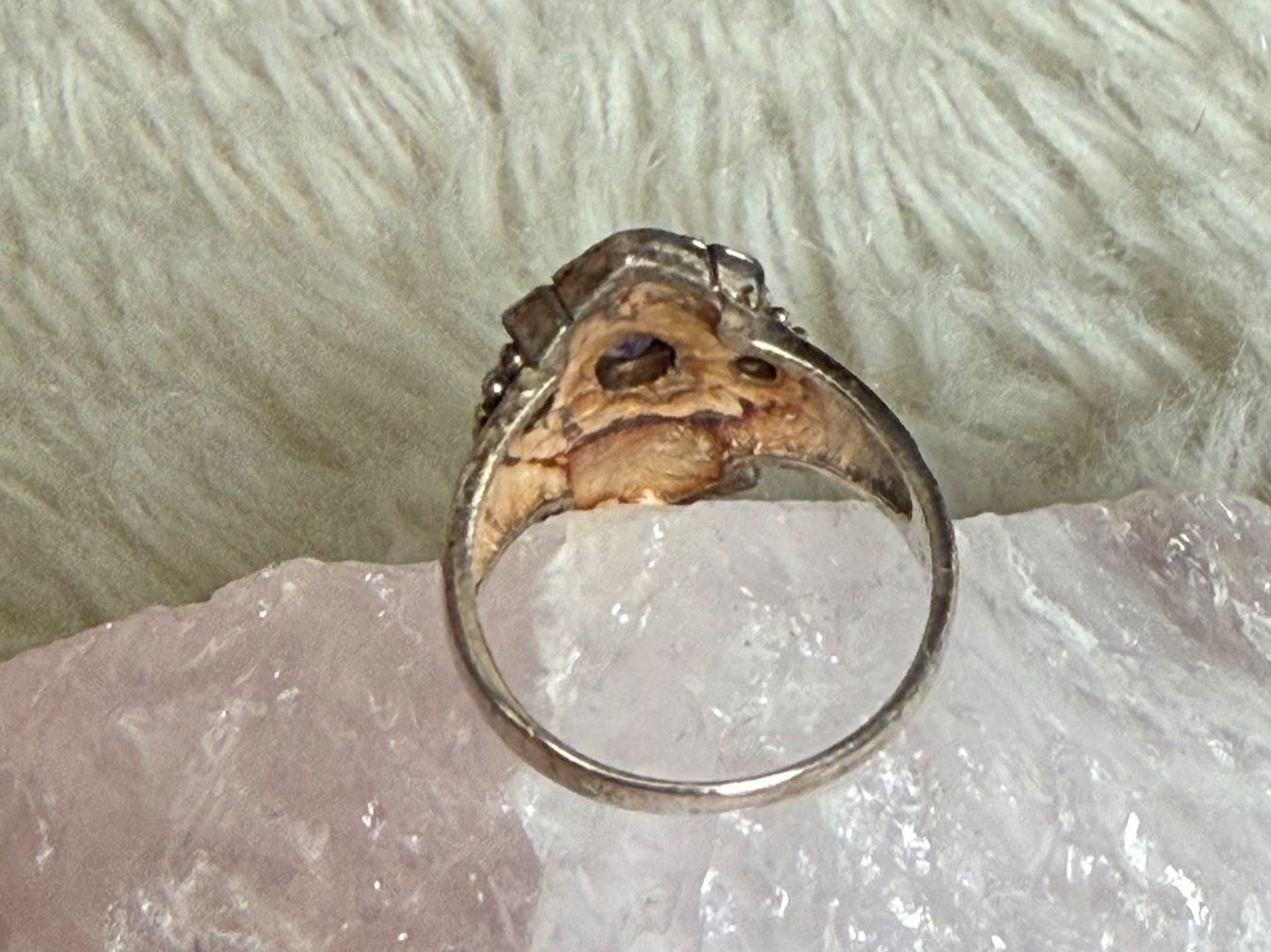 Anelli: Vintage Silberring 925 mit lila Stein – Usato da Istighofen venduto da Ringparadies 1