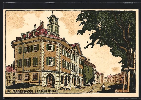Cartoline postali: AK Langenthal, Partie an der Marktgasse – Usato da Berlin venduto da bartko-reher