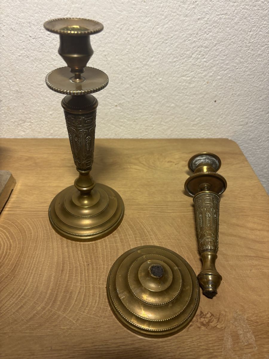 Kerzenständer: Messing Kerzenständer ca.1880 König Schuayb Typ Set – Gebraucht aus Orpund von BlackEagel80 8