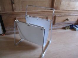 Zeitungsständer Chrom - Leder