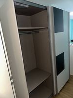 Schwebetürenschrank 150 × 200 × 60 cm | Weiss/Grau