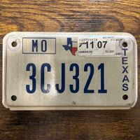 🇺🇸 U.S. Motorradnummer, Texas 3CJ321 - (18x10cm)