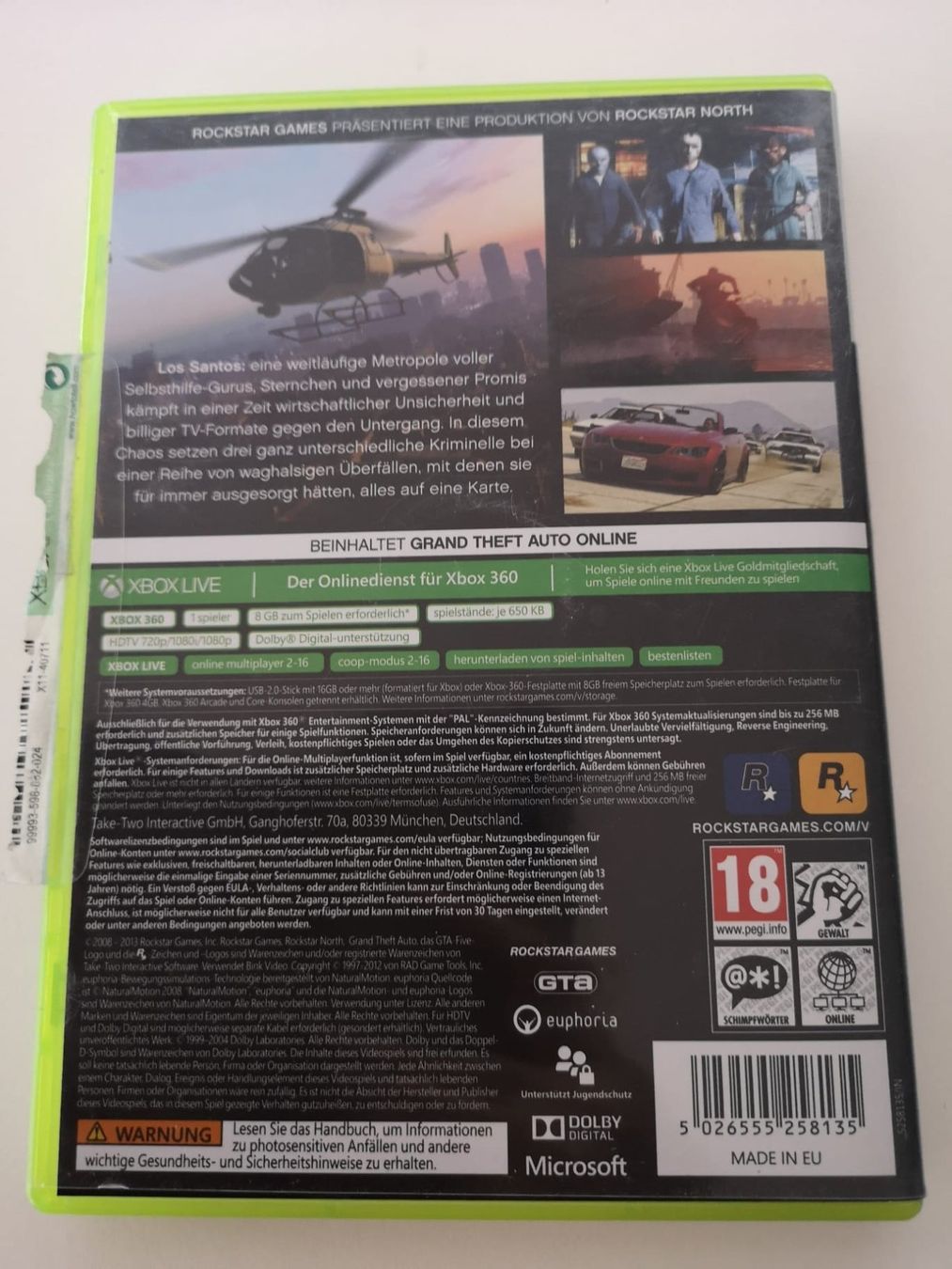 Spiele: Grand theft auto Five (XBOX 360) – Gebraucht aus Herisau von Seyashop_2 2