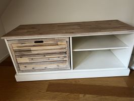 TV Board weiss Holzoptik mit Schublade guter Zustand